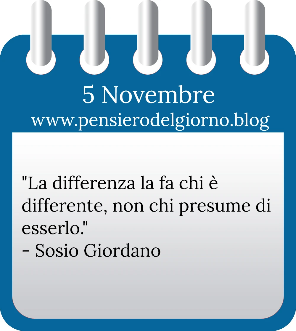 Calendario con frase del giorno 5 Novembre