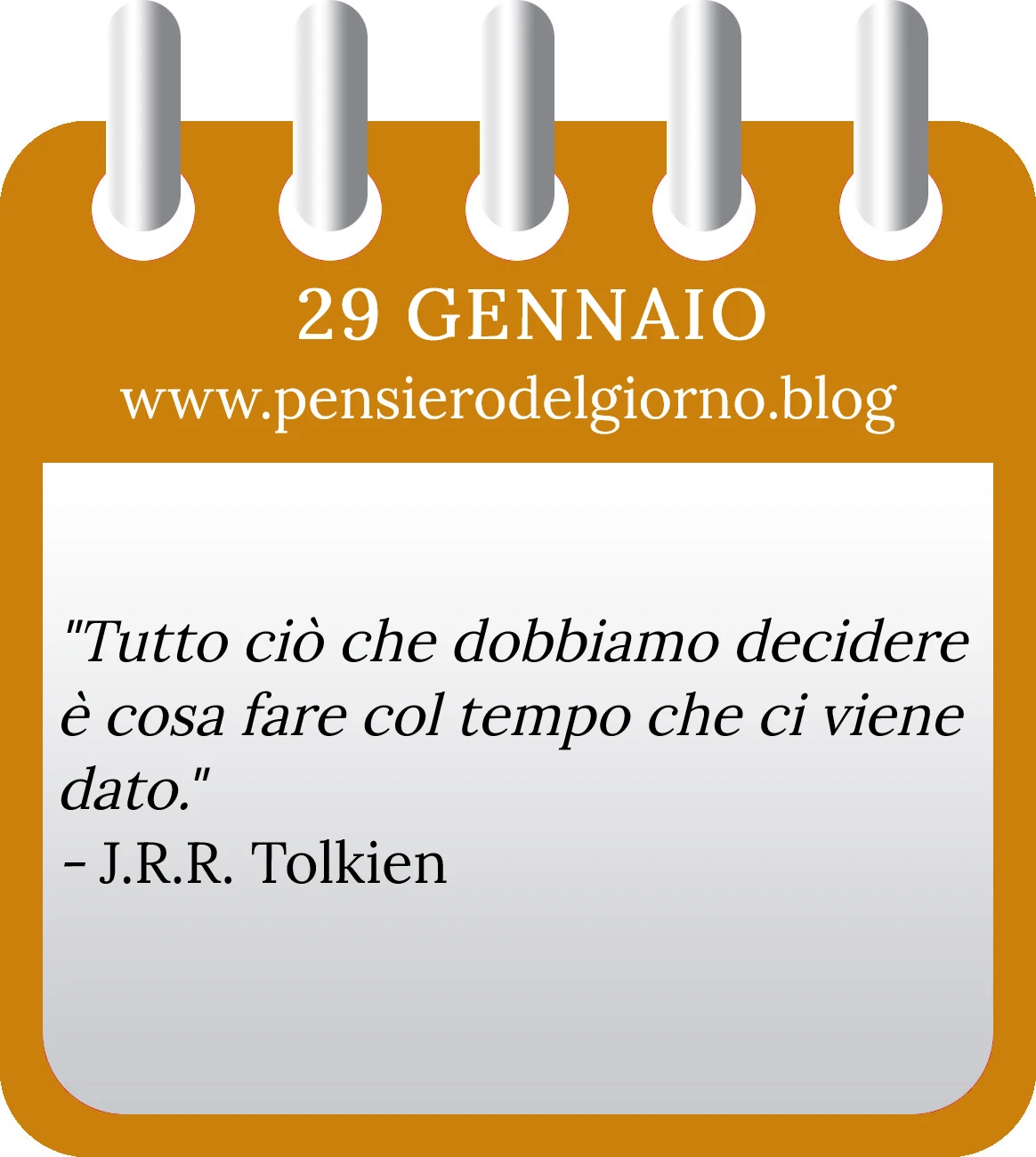 Calendario con frase del giorno 29 Gennaio 2023