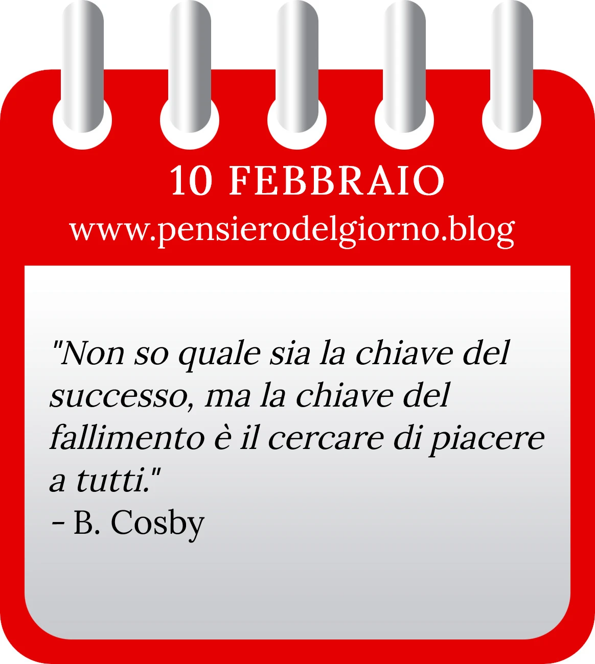 Calendario con frase del giorno 10 Febbraio 2023