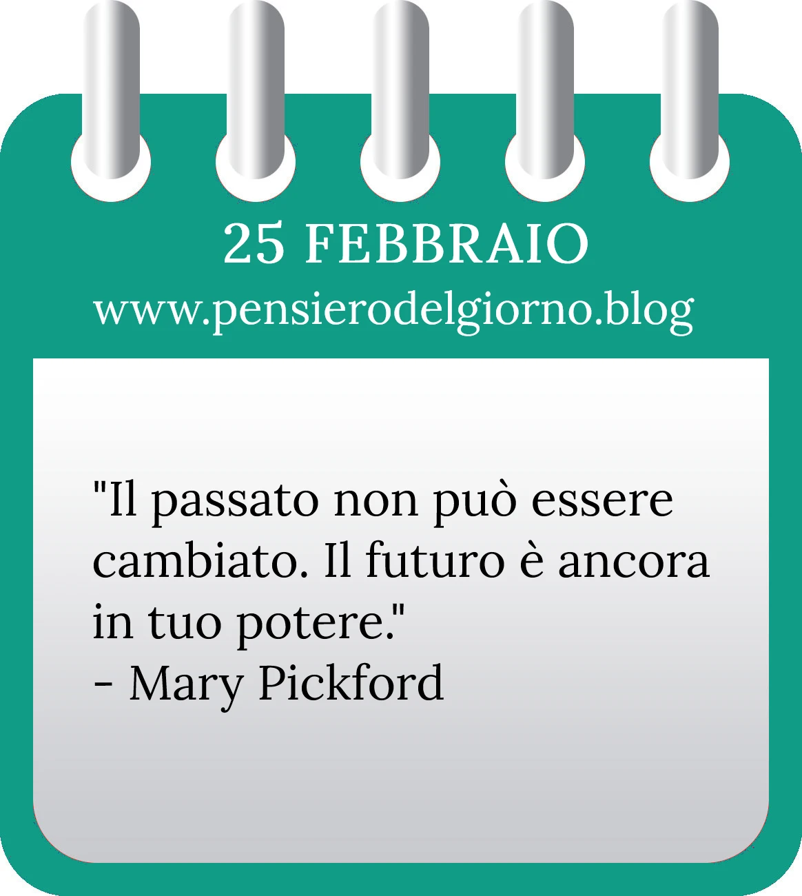 Calendario con frase del giorno 25 Febbraio 2023