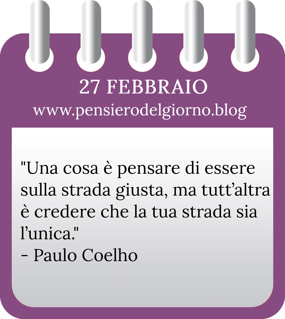 Calendario con frase del giorno 27 Febbraio 2023