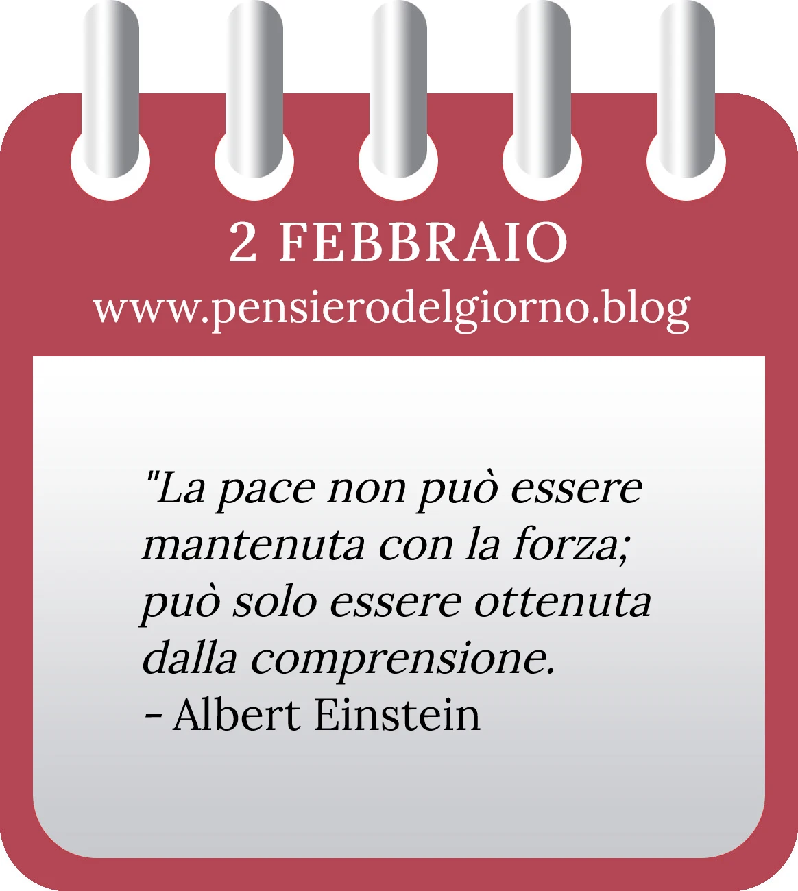 Calendario con frase del giorno 2 Febbraio 2023