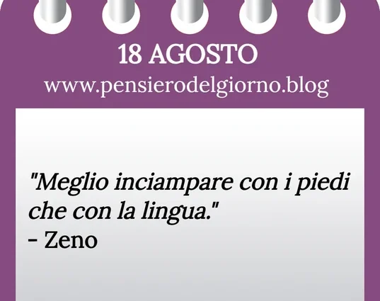 Calendario con frase del giorno 18 Agosto 2023