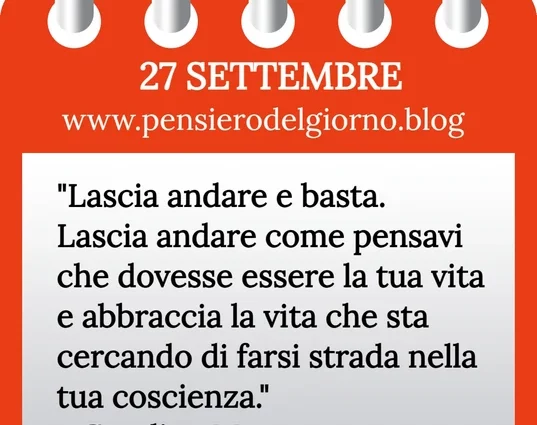 Calendario con frase del giorno 27 Settembre 2023