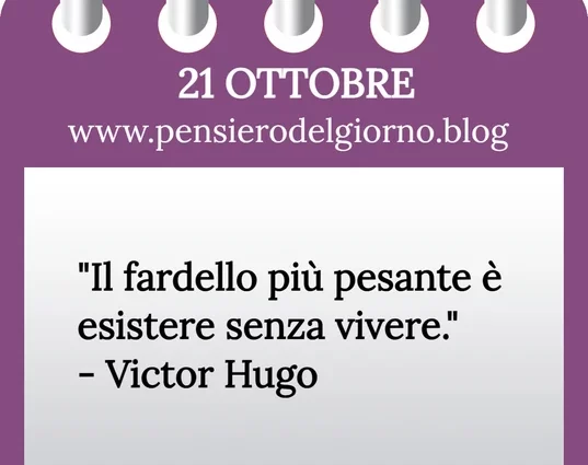 Calendario con frase del giorno 21 Ottobre 2023