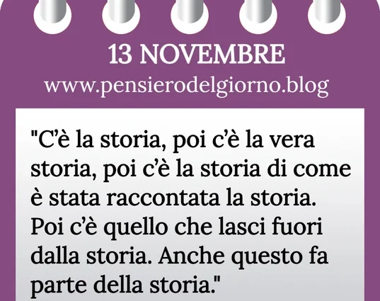 Calendario con frase del giorno 13 Novembre 2023