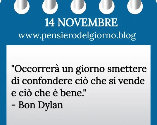 Calendario con frase del giorno 14 Novembre 2023