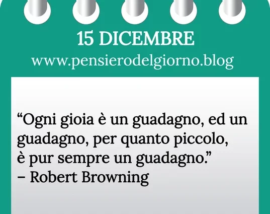 Calendario con frase del giorno 15 Dicembre 2023