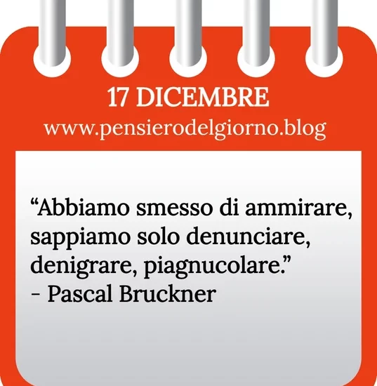 Calendario con frase del giorno 17 Dicembre 2023