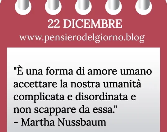 Calendario con frase del giorno 22 Dicembre 2023