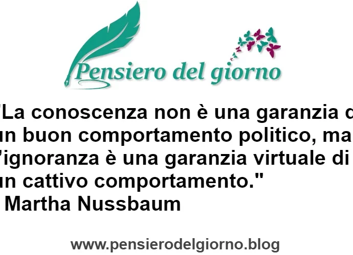 Citazione Cattiva politica ignoranza causa errori Nussbaum