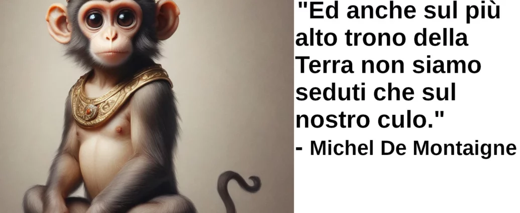 Citazione Ed anche sul più alto trono della Terra non siamo seduti che sul nostro culo. Michel De Montaigne