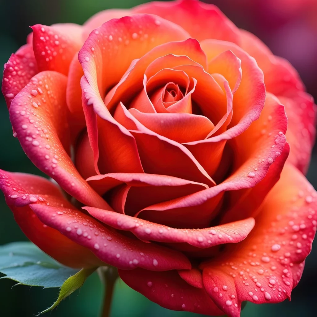 Primo piano di rosa rossa con petali sfumati