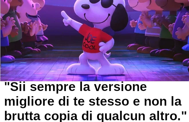 Immagine Snoopy con frase Sii la migliore versione di te stesso Garland