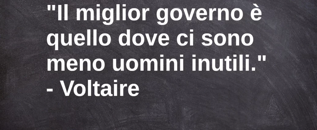 Citazione Il miglior governo dove ci sno meno uomini inutili. Voltaire