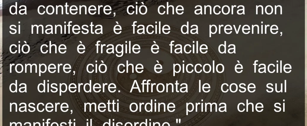 Frase zen: Affronta le cose sul nascere. Lao Tzu