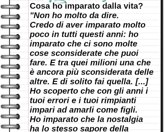 Frase di oggi: Non ho molto da dire. Credo di aver imparato molto poco. Federico Fellini