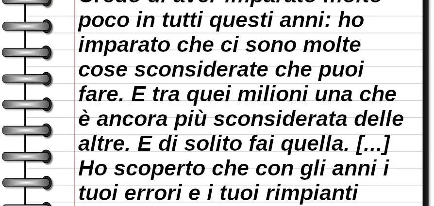 Frase di oggi: Non ho molto da dire. Credo di aver imparato molto poco. Federico Fellini