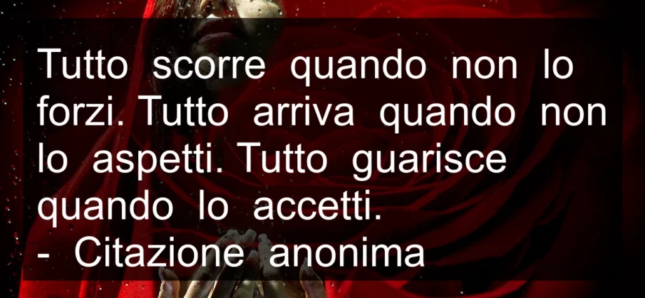 Frase di oggi: Tutto scorre quando non lo forzi