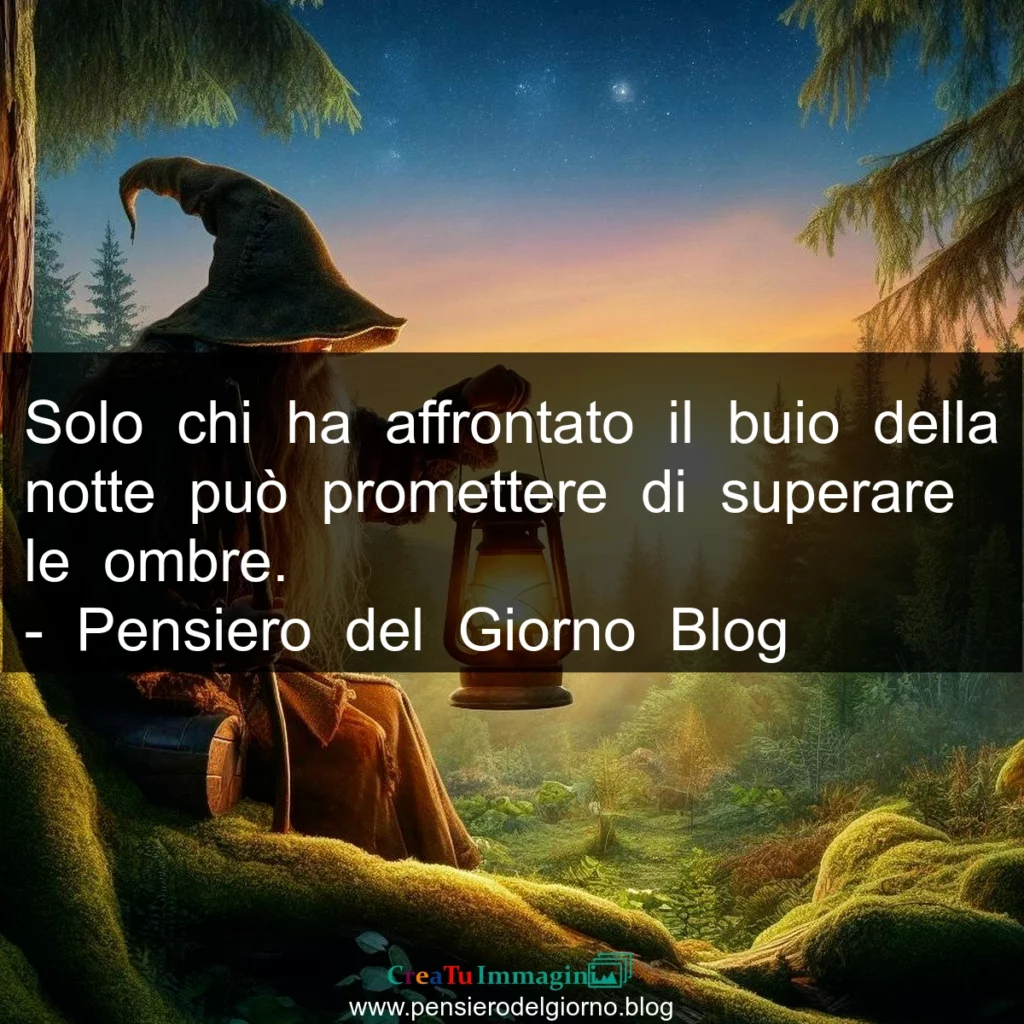 Frase di oggi: Solo chi ha affrontato il buio della notte può promettere di superare le ombre.