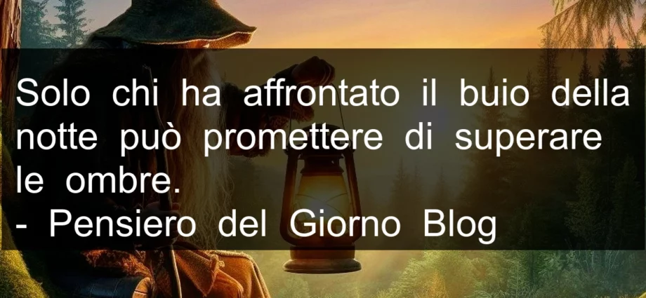 Frase di oggi: Solo chi ha affrontato il buio della notte può promettere di superare le ombre.