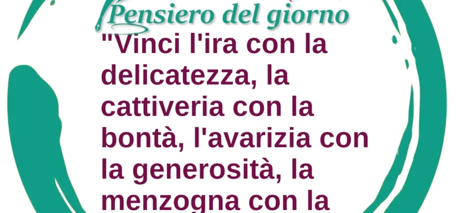 Frase zen del giorno Vinci l'ira con la delicatezza. Buddha